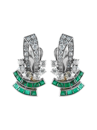 Boucles d'oreilles Paire de Clips d'Oreilles Art Déco 58 Facettes 1134