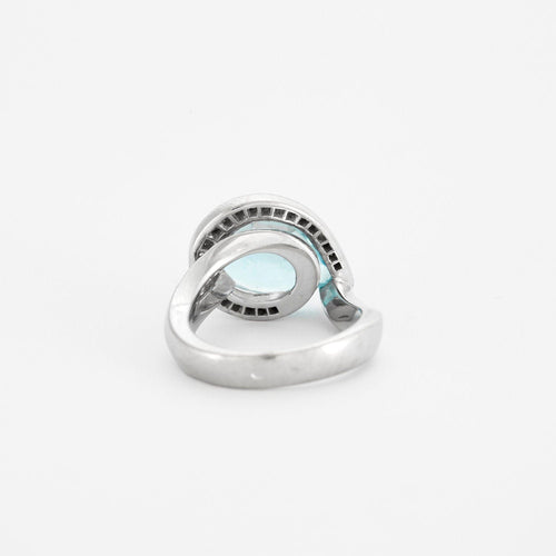Bague 51.5 Bague Or gris Topaze poire Diamants 58 Facettes 230272