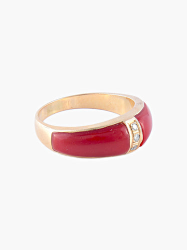 Bague Bague Jonc Or Jaune Cornaline 58 Facettes