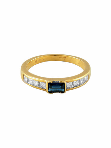 Bague 56 Bague Jonc Or Jaune Saphirs 58 Facettes R1125