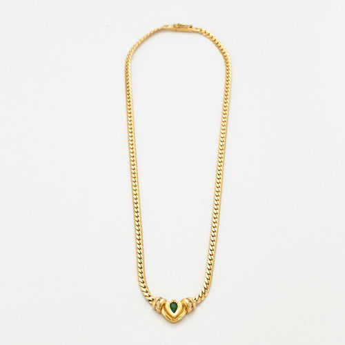 Collier FRED – Collier Coeur Emeraude Diamants 58 Facettes