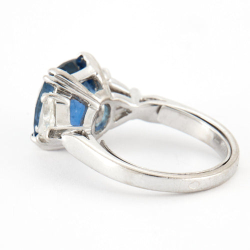 Bague 50 Bague Saphir Ceylan Diamants Or blanc 58 Facettes 1