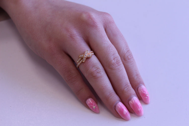 Bague CHAUMET -  Bague "Liens" Or rose Diamants 58 Facettes 082179