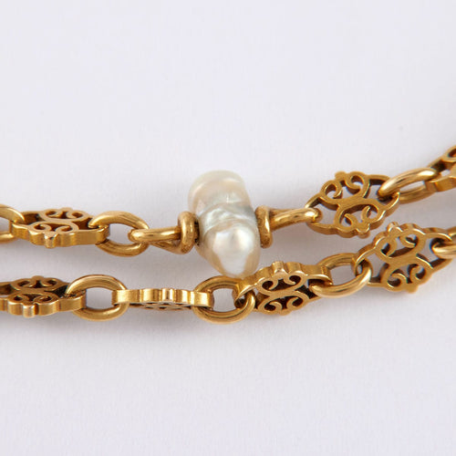 Collier Sautoir Or jaune et Perles 58 Facettes
