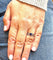 Bague 54 Bague Or blanc Saphir poire Diamants 58 Facettes