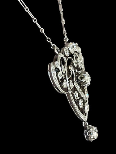 Pendentif Pendentif Guirlande Belle époque platine et diamants 58 Facettes 1102168