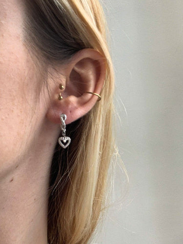 Boucles d'oreilles Boucle d'oreilles Or Blanc Coeurs Diamants 58 Facettes