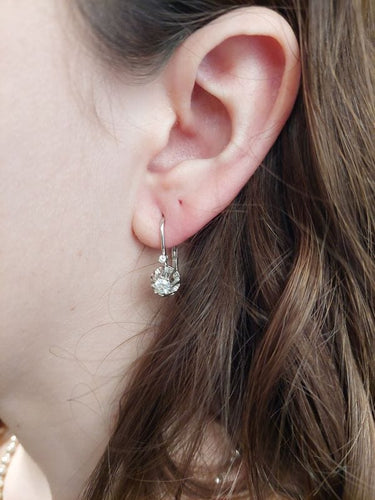 Boucles d'oreilles DORMEUSES ANCIENNES DIAMANTS 58 Facettes 078251