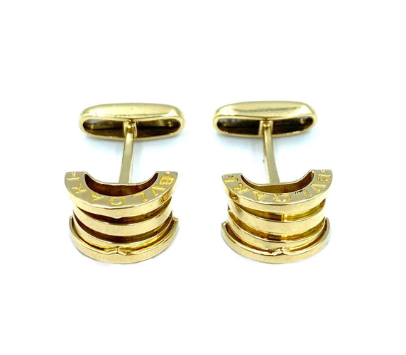 Boutons de manchette BVLGARI. Collection BZero1, boutons de manchette or jaune 58 Facettes