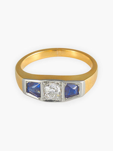 Bague 54 Bague Jarretière Saphirs et Diamants 58 Facettes