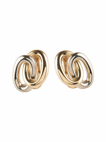 Boucles d'oreilles Hermès - Boucles d'oreilles deux ors 58 Facettes
