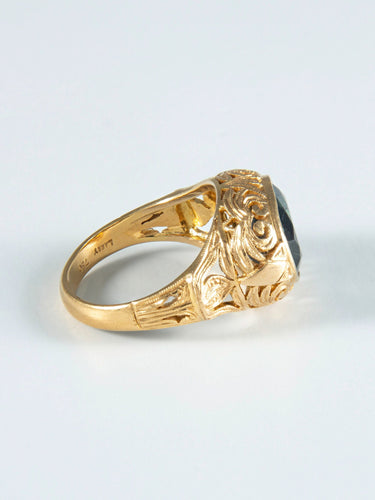 Bague 50 Bague or jaune et saphir 58 Facettes