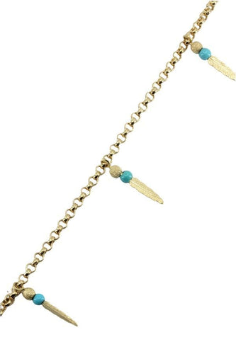 Bracelet BRACELET BRELOQUES PLUMES TURQUOISES 58 Facettes 043721