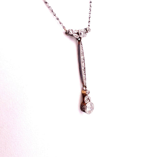 Collier Collier Art Déco platine et or serti de diamants 58 Facettes
