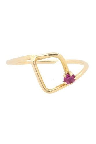 Bague 53 BAGUE MODERNE RUBIS 58 Facettes 042341