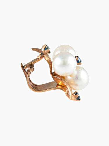 Boucles d'oreilles Boucles d'oreilles Clip Perles Saphirs 58 Facettes