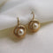 Boucles d'oreilles Dormeuses Vintage en Or Godronné et Perles de Culture 58 Facettes
