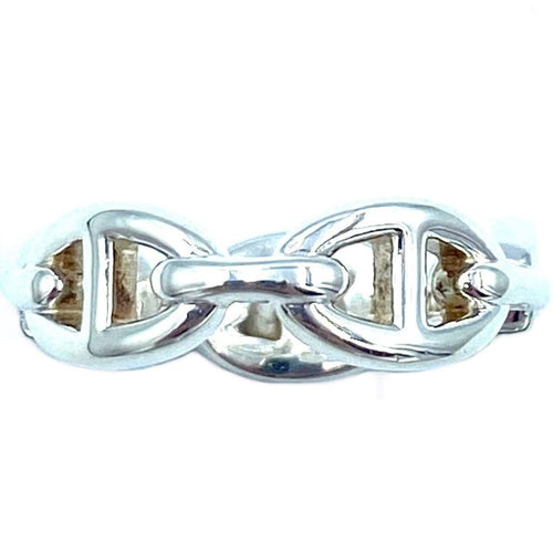 Bague HERMÈS. Bague Chaîne d’ancre déchaînée argent 58 Facettes