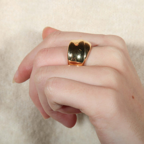 Bague 53 Bague Jonc large or jaune 58 Facettes 8286
