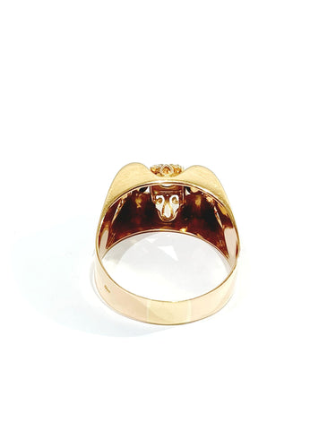 Bague 56 Bague Tank Or rose Saphir Blanc 58 Facettes