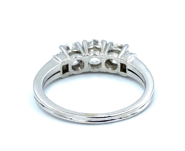 Bague Bague trilogie or blanc 18k et diamants 58 Facettes