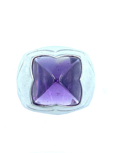 Bague BVLGARI. Bague "Pyramide" en or blanc et améthyste 58 Facettes