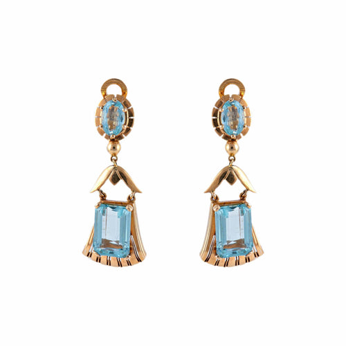 Boucles d'oreilles Boucles d'oreilles Clips Aigues-marines 58 Facettes