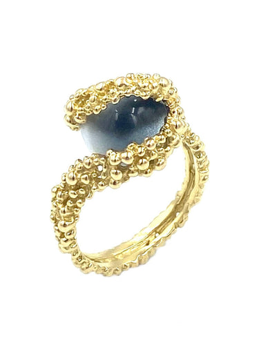 Bague 53 GILBERT ALBERT. Bague or jaune et billes interchangeables 58 Facettes