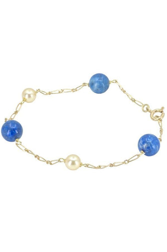 Bracelet BRACELET PERLES ET LAPIS LAZULI 58 Facettes 039011