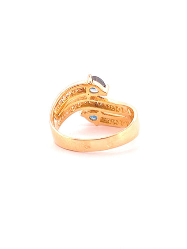 Bague Bague Toi & Moi Saphir et Diamants 58 Facettes