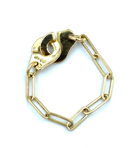 Bague 55 DINH VAN. Bague menottes R7 or jaune 18K 58 Facettes