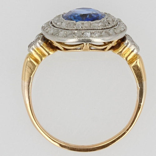 Bague 53 Bague saphir et diamants double rang ancienne 58 Facettes 21-151-53