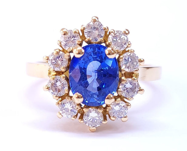 Bague 54 Bague Marguerite Saphir et Diamants 58 Facettes FA-1