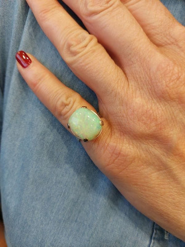 Bague 51 BAGUE OPALE BLANCHE 58 Facettes 069351