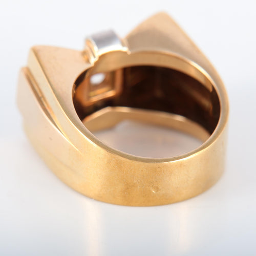 Bague 54 Bague Tank Or Jaune Diamants modèle Noeud 58 Facettes 487