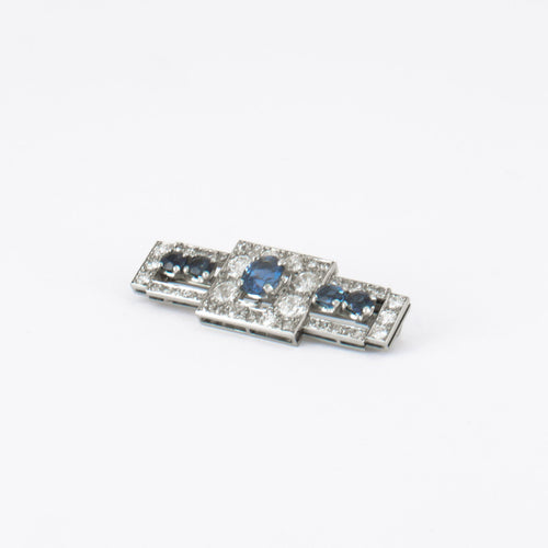 Broche Broche Art Déco Saphirs Diamants 58 Facettes