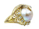 Bague Bague en or jaune, perle mabé et diamants 58 Facettes