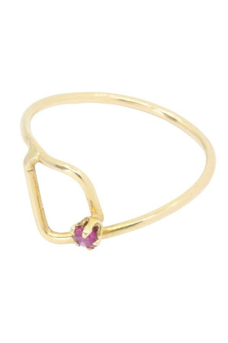Bague 53 BAGUE MODERNE RUBIS 58 Facettes 042341