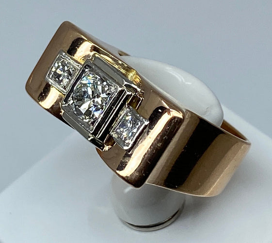 Bague Bague TANK en or jaune & diamants 58 Facettes