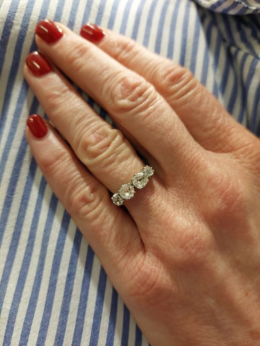 Bague 57 BAGUE JARRETIÈRE DIAMANTS ANCIENNE 58 Facettes 079671