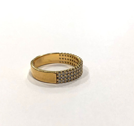 Bague Bague demi tour diamants en or jaune 58 Facettes
