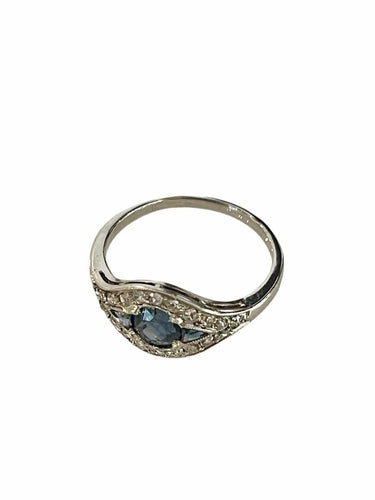 Bague 50 Bague Art Déco Platine Saphirs  Diamants 58 Facettes