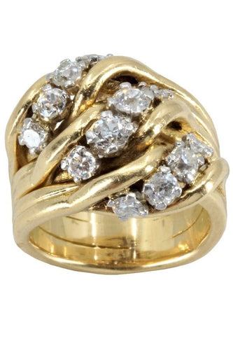 Bague 45 BAGUE ANCIENNE DIAMANTS 58 Facettes 052611