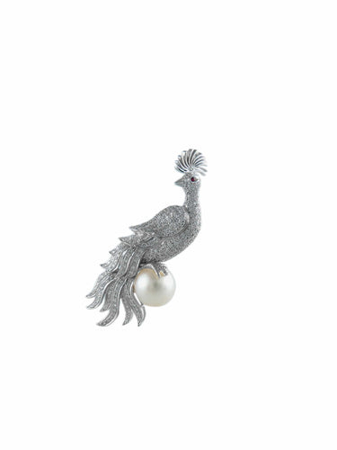 Broche Broche Paon Perle baroque 58 Facettes