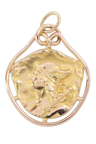 Pendentif MÉDAILLE ANCIENNE DIEU HERMÈS 58 Facettes 052381