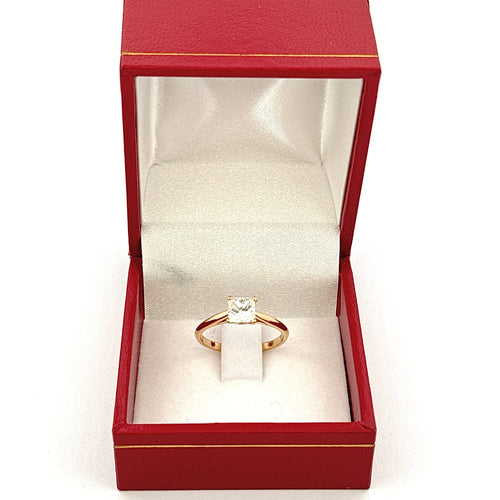 Bague 50 Solitaire en or jaune 18 carats diamants princesse 58 Facettes