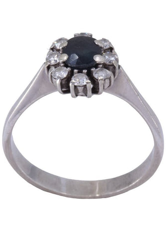 Bague 61 BAGUE MARGUERITE SAPHIR ET DIAMANTS 58 Facettes 073511