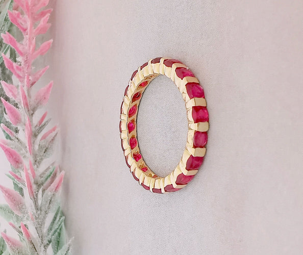 Bague Alliance Américaine Rubis Or Jaune 58 Facettes AB 1071