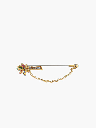 Broche Epingle de cravate Fleur 58 Facettes