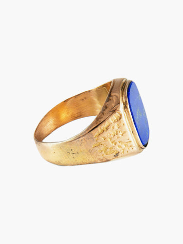 Bague Bague Chevalière Or Jaune Lapis-Lazuli 58 Facettes